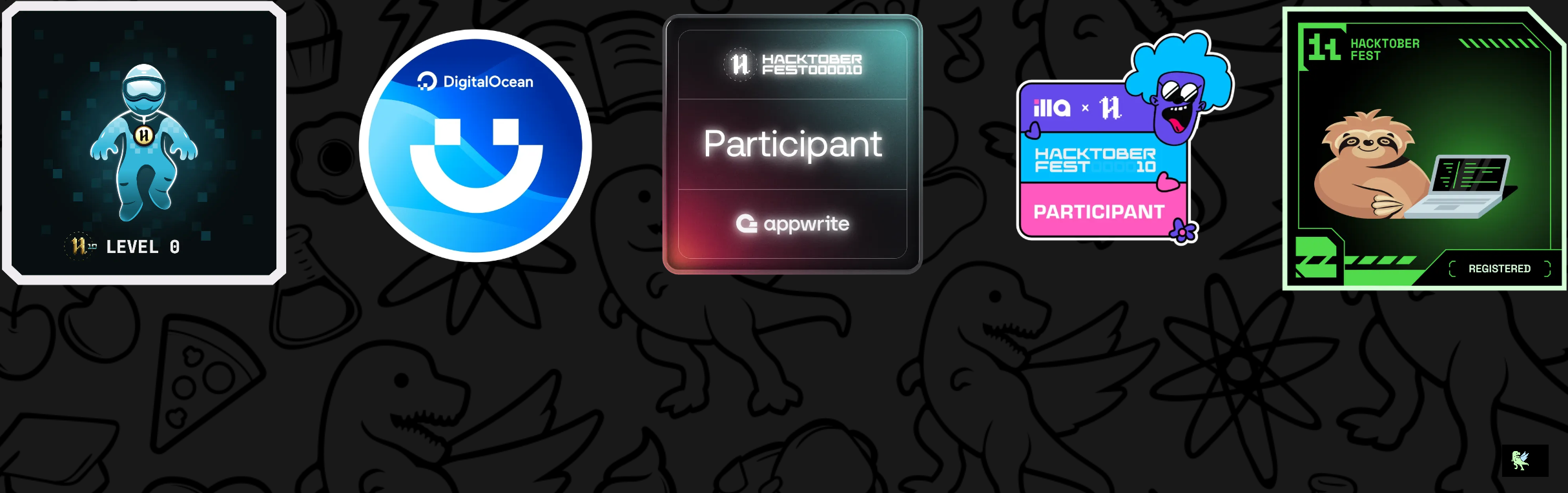 An image of @jenisish's Holopin badges, which is a link to view their full Holopin profile