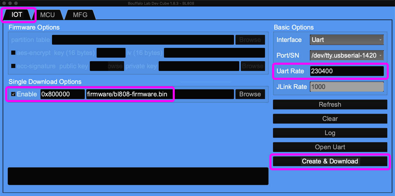 Flash IoT in BL DevCube