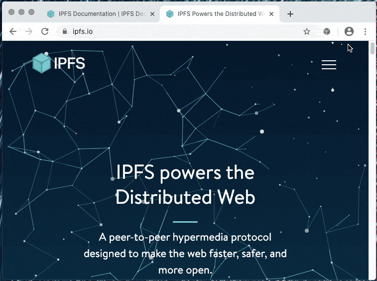 Quick runthrough of basic IPFS Companion features