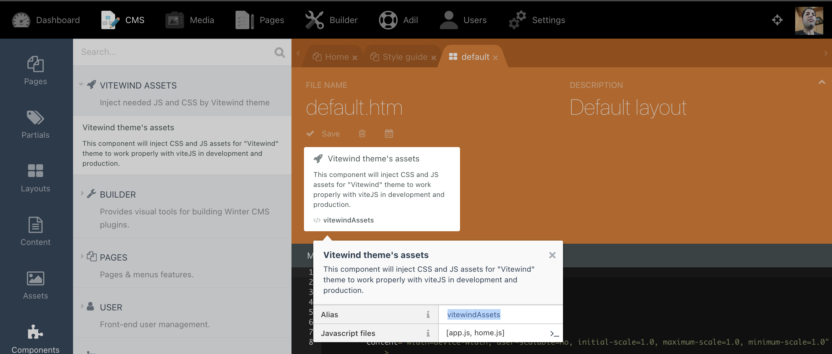 Layout component