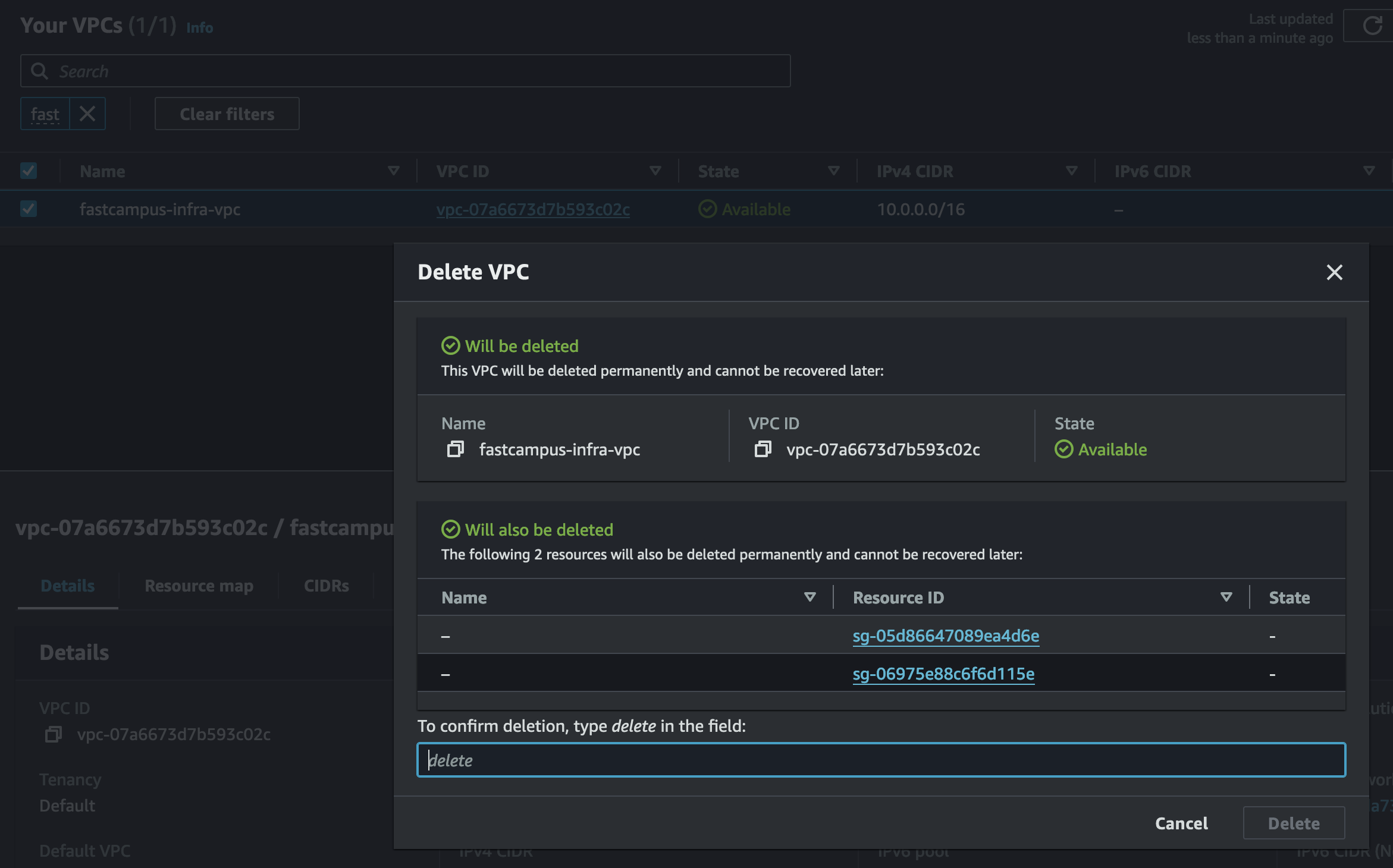 problem-vpc-console