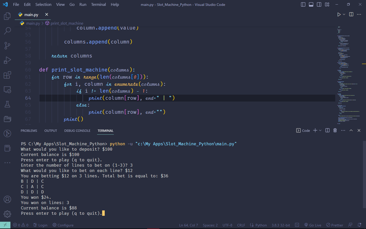 GitHub - Andrew-Tsegaye/Project_Slot_Machine_Python: This slot machine ...