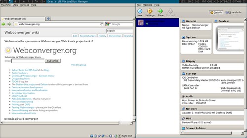 Webconverger Virtualbox