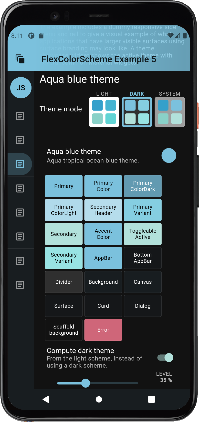 ColorScheme example 5 dark computed