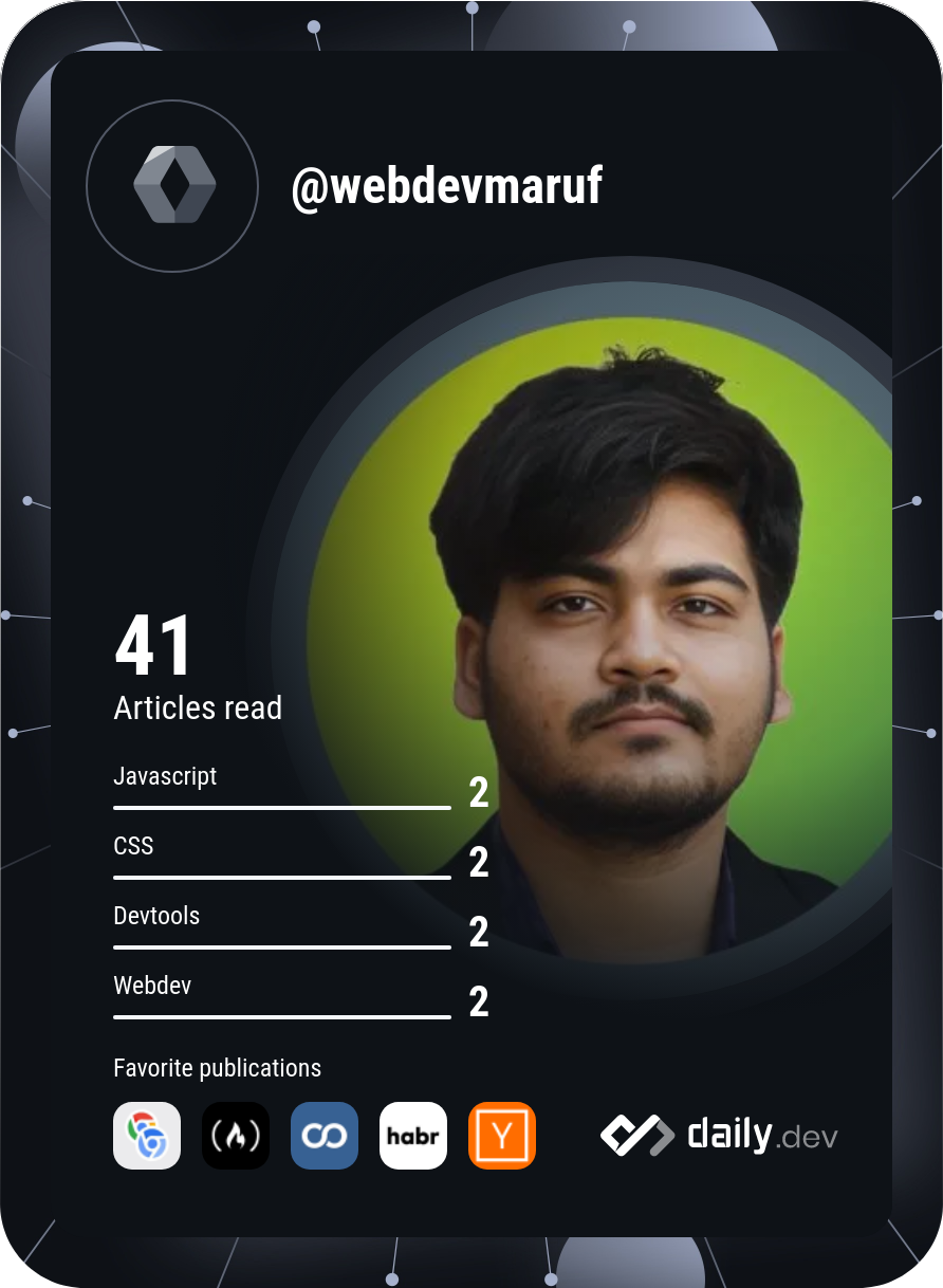 Maruf H.'s Dev Card