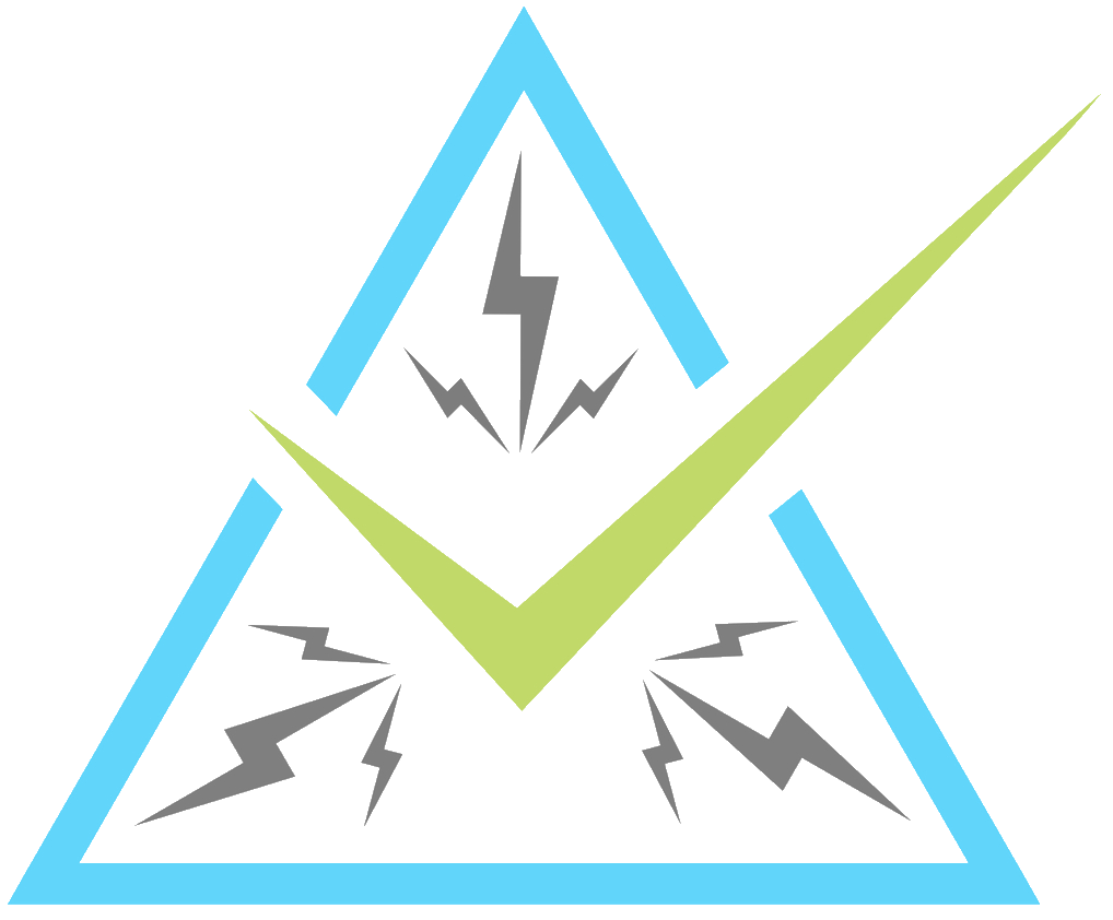 A merge between React and Node Logos with a checkmark at its center