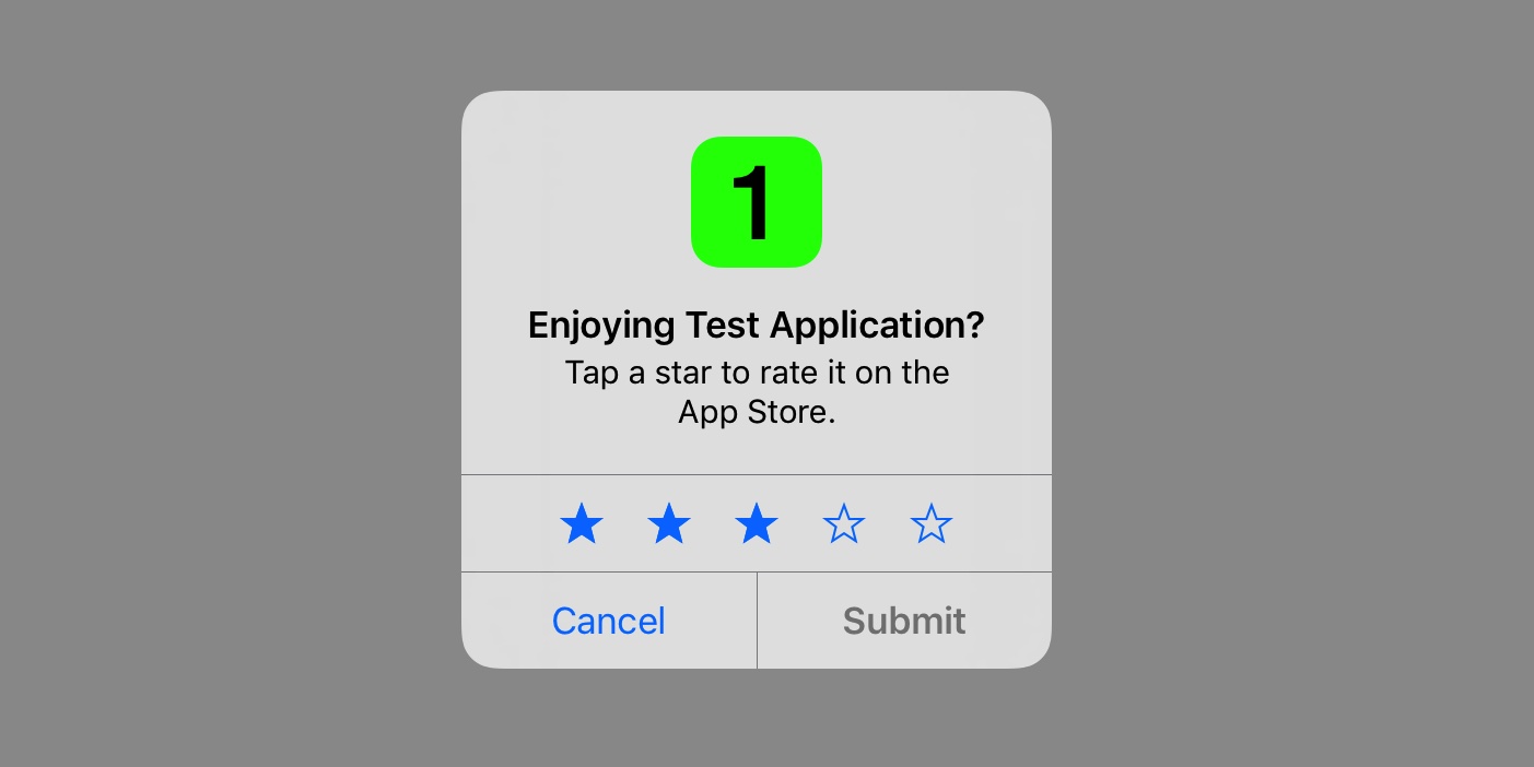 iOS rate popup