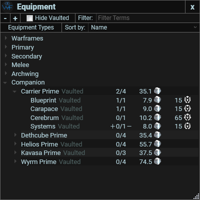 Equipment Panel