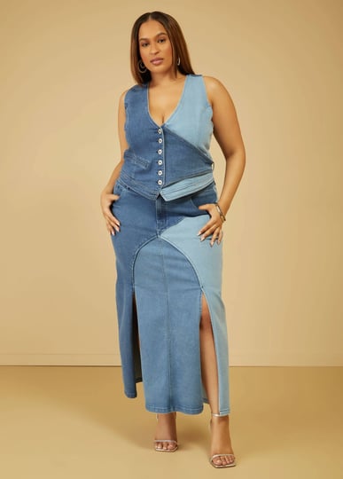 plus-size-colorblock-split-front-denim-skirt-blue-20-ashley-stewart-1