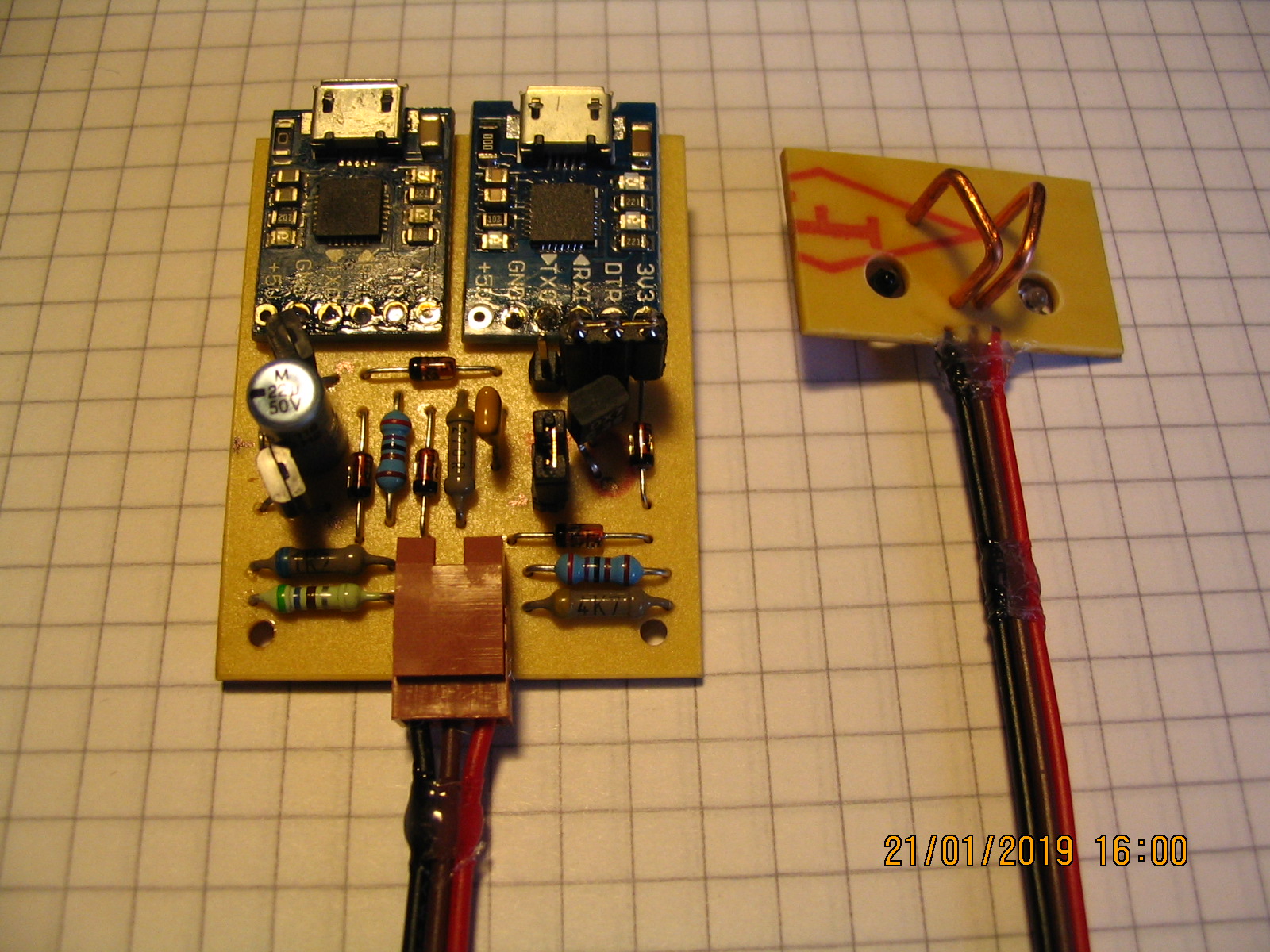 Optolink USB-Duo, bestückte Platinen