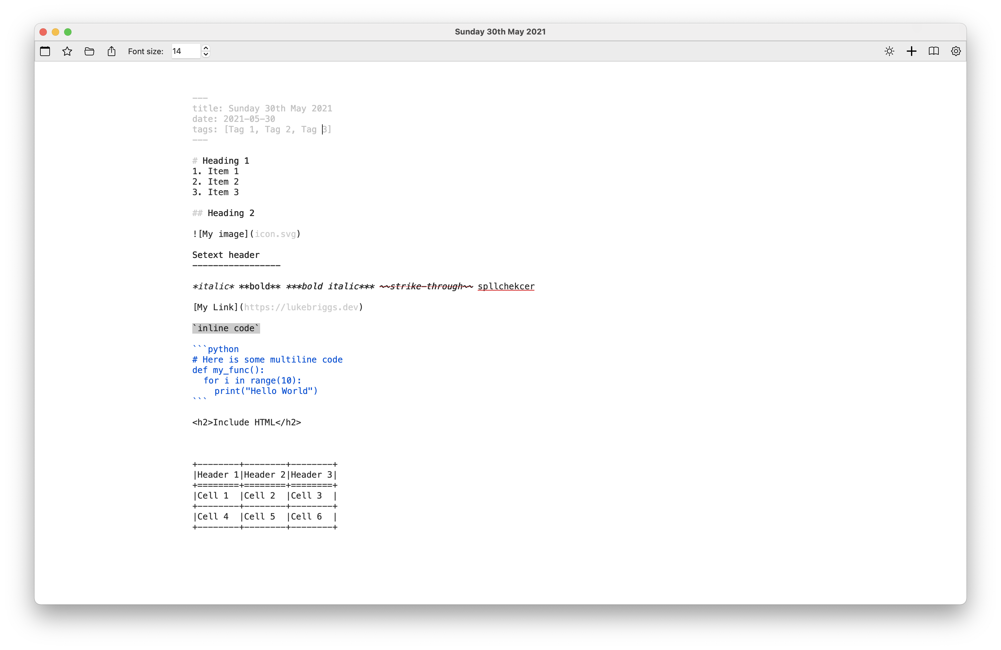 syntax highlighting