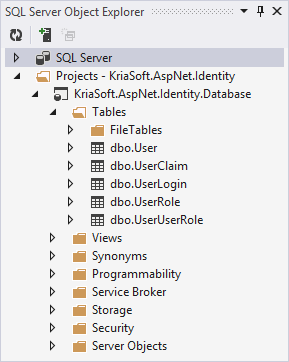 ASP.NET Identity Database