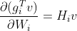 \frac{\partial(g_i^T v)}{\partial  W_i} = H_i v