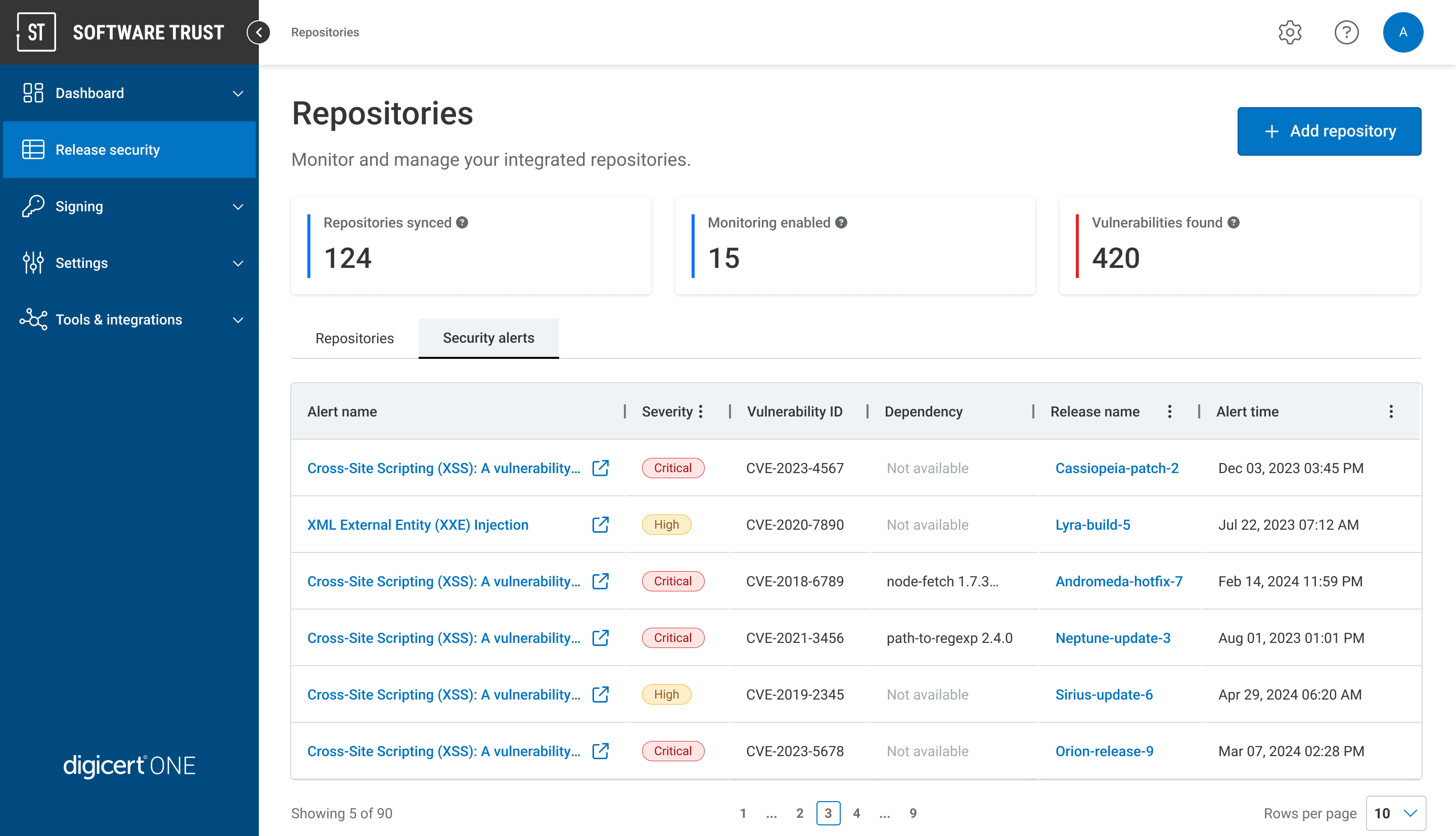 Release Security Security Alerts
