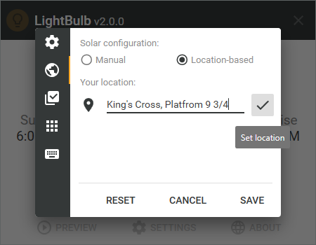 manual location using search query