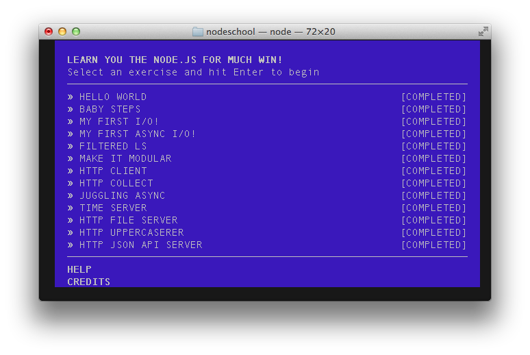 nodeschool.io complete