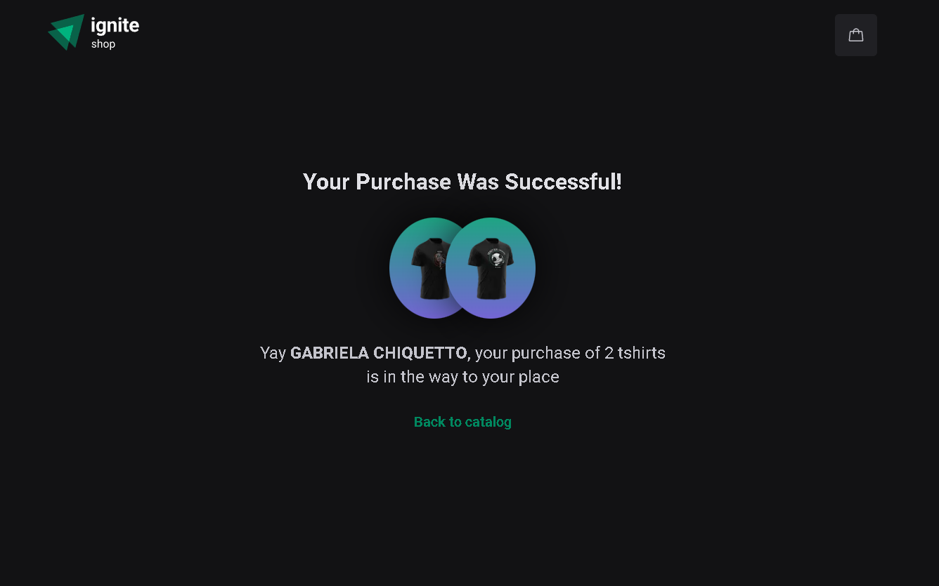 Ignite Shop - Success Page - Github Repo