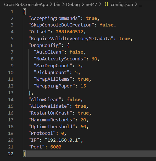 Template config.json