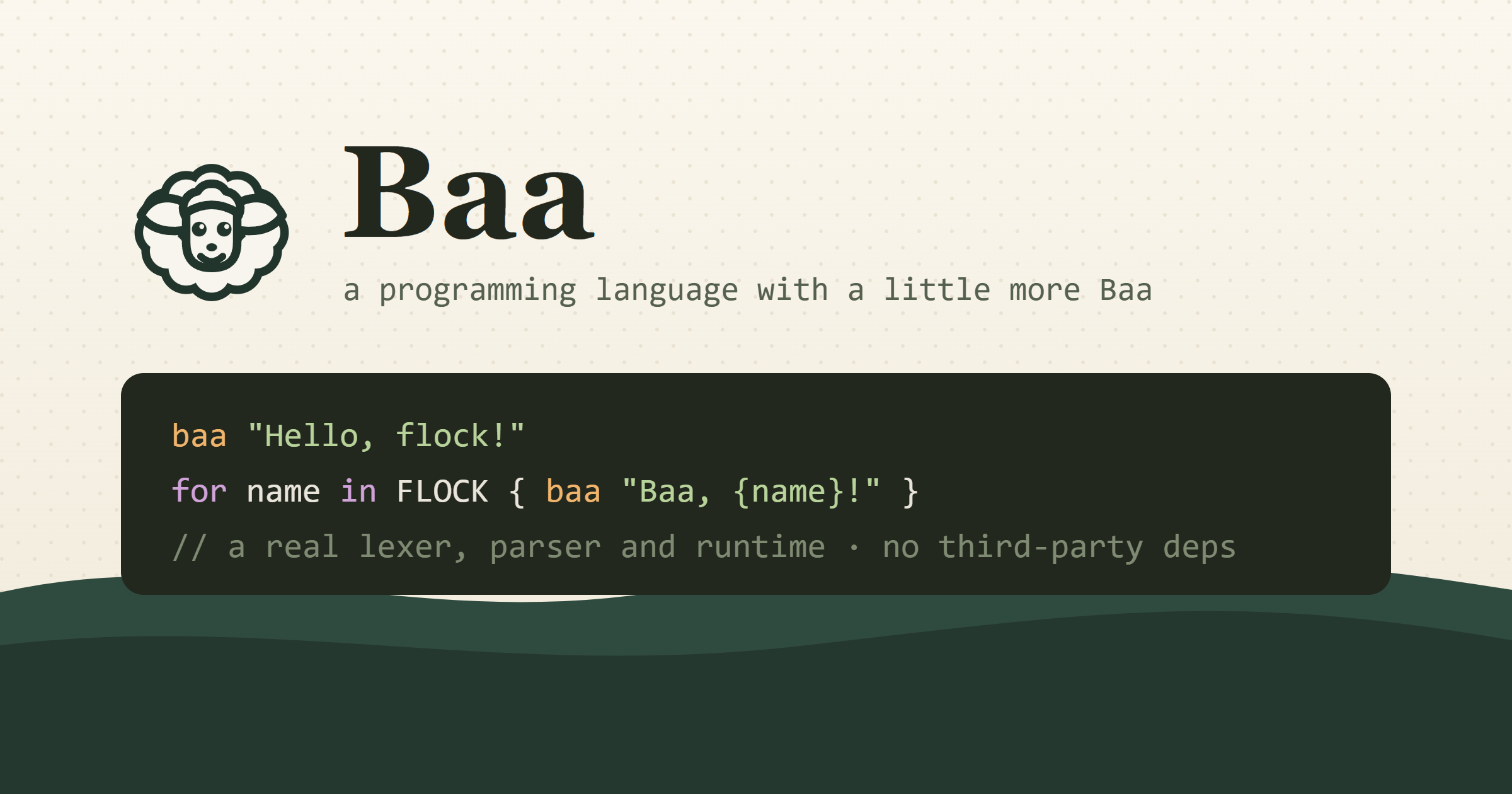 Baa: a programming language with a little more Baa