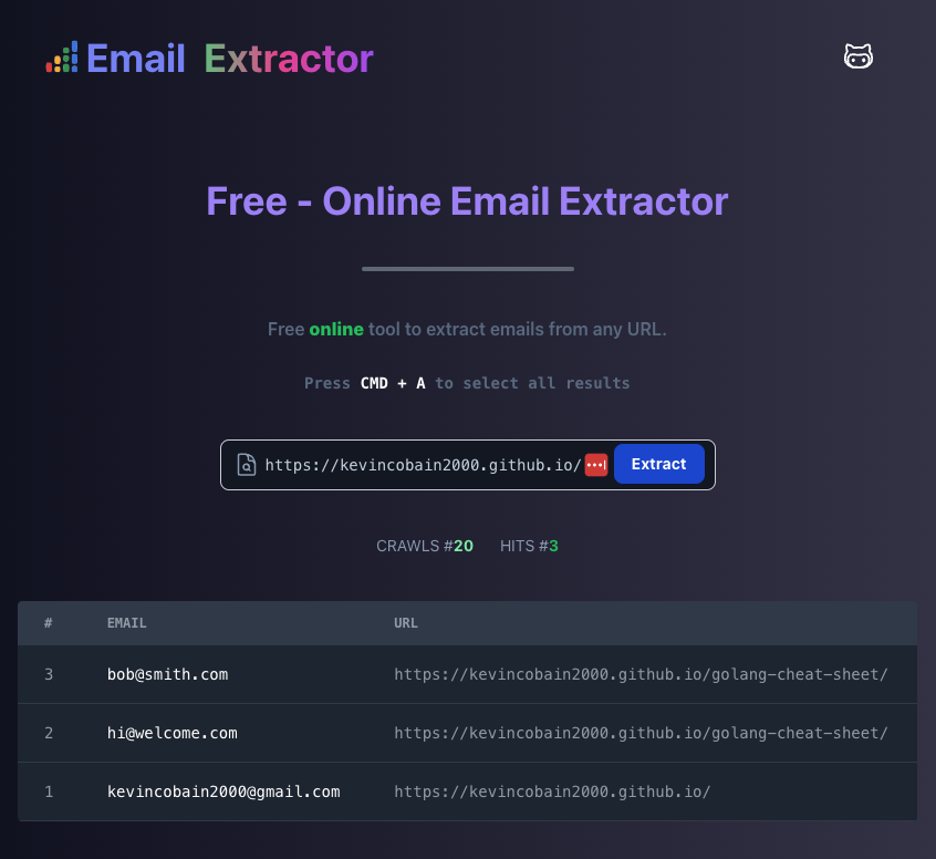 free email extractor online app url