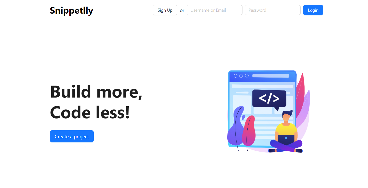 snippetlly landing page