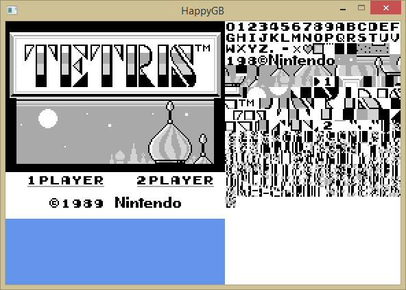 Tetris title screen