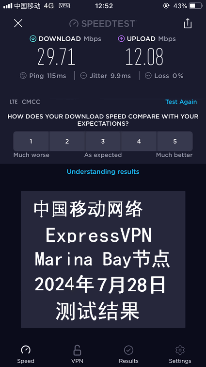 iPhone ExpressVPN节点测速