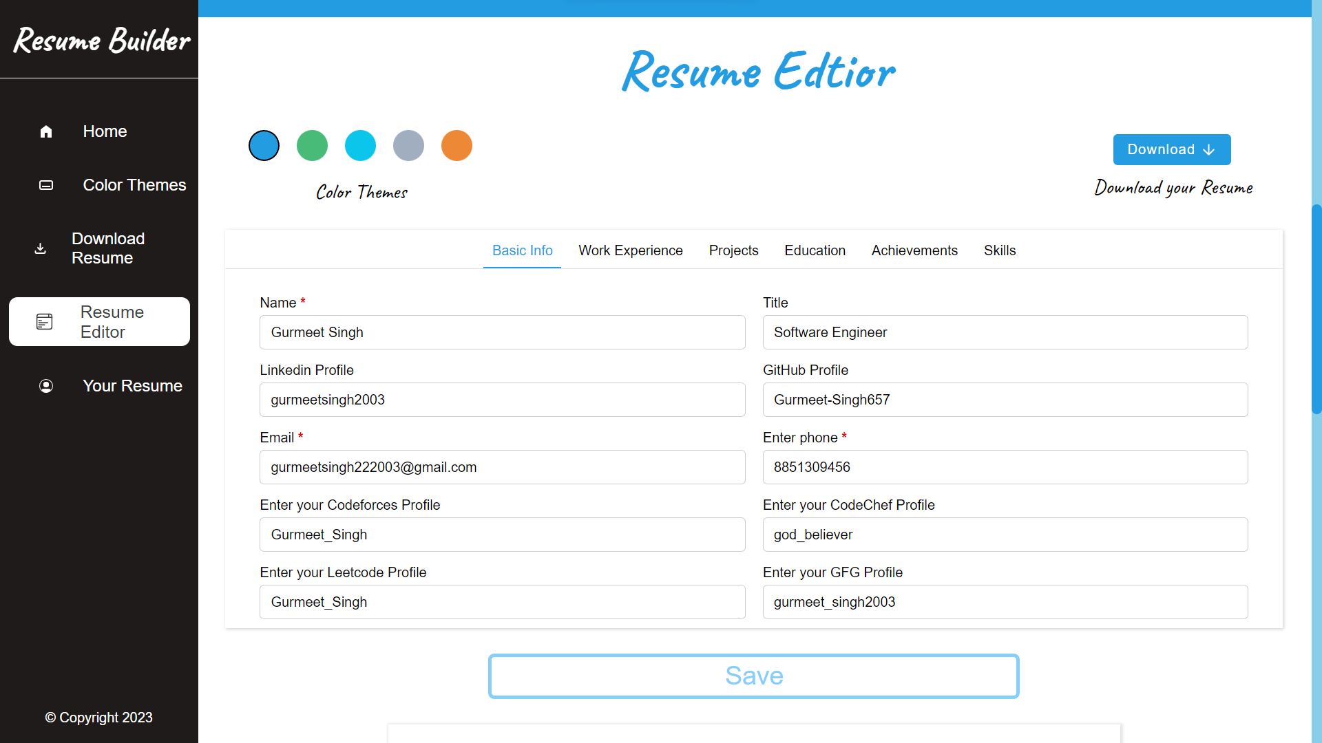 ResumeEditor