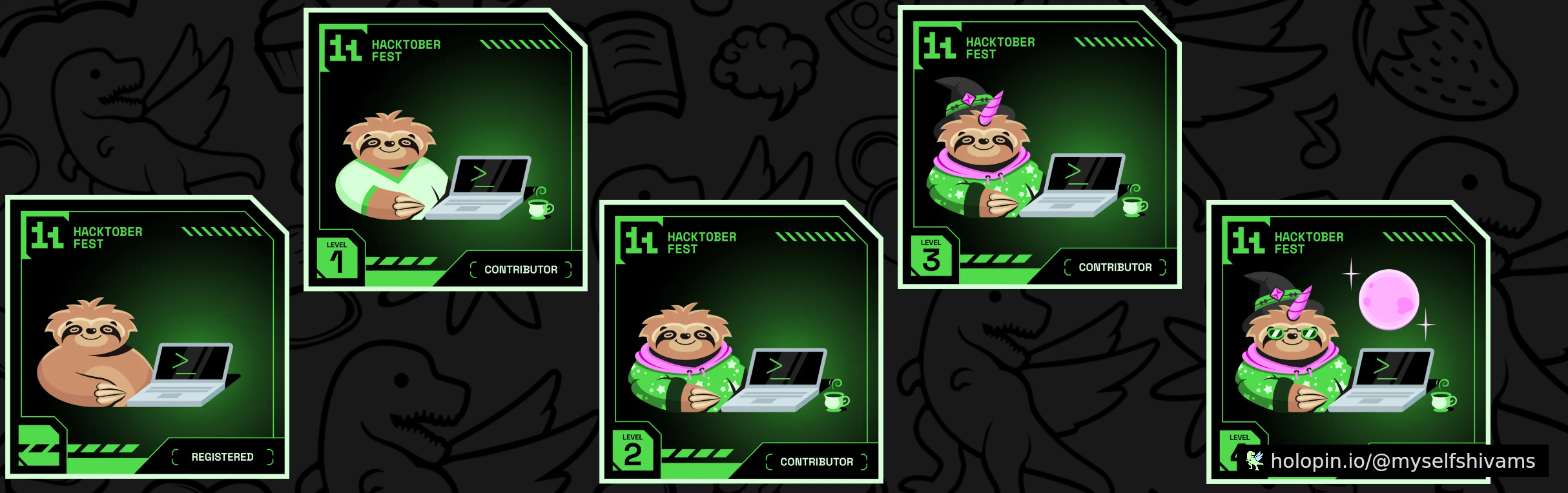 An image of @itshivams's Holopin badges, which is a link to view their full Holopin profile