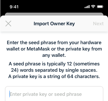 Enter key or seed