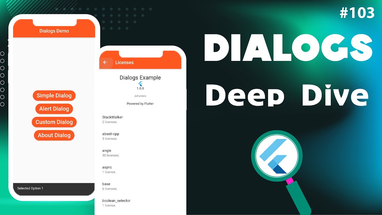 Flutter Tutorial - Dialogs - Deep Dive YouTube video