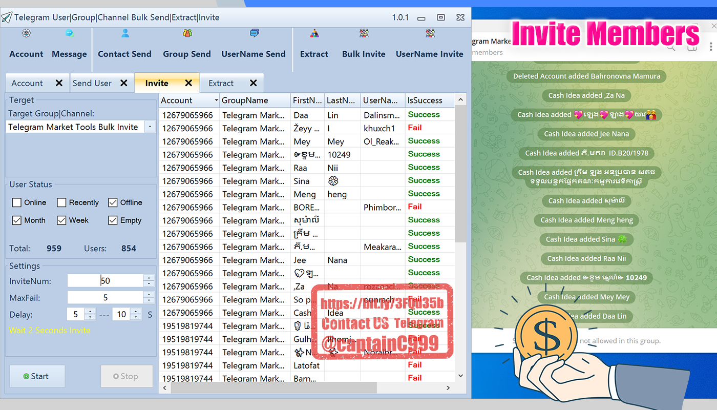 Telegram Bulk Sender|Extract|Scraper|Invite Market Pro 1.0.1