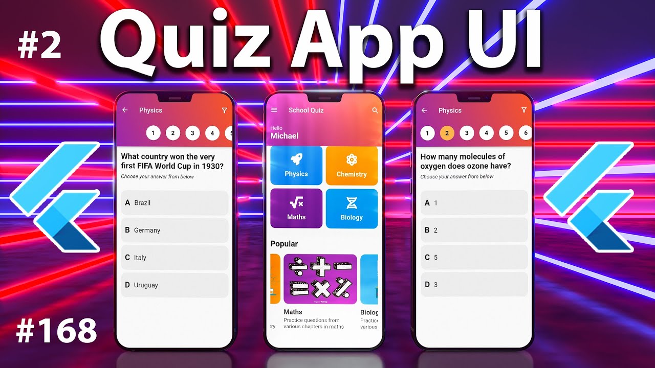 Flutter Tutorial - Quiz App UI #2 YouTube video
