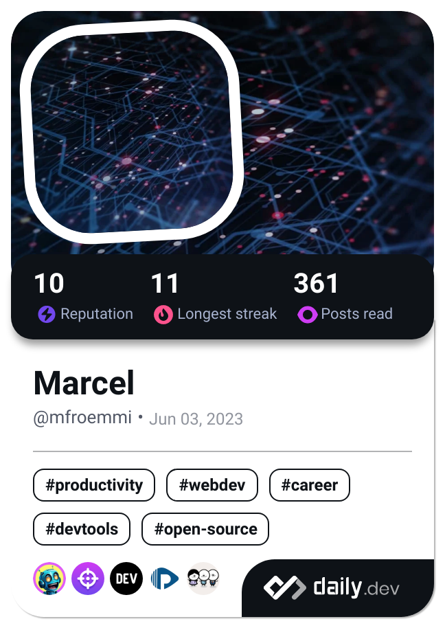 Marcel's Dev Card