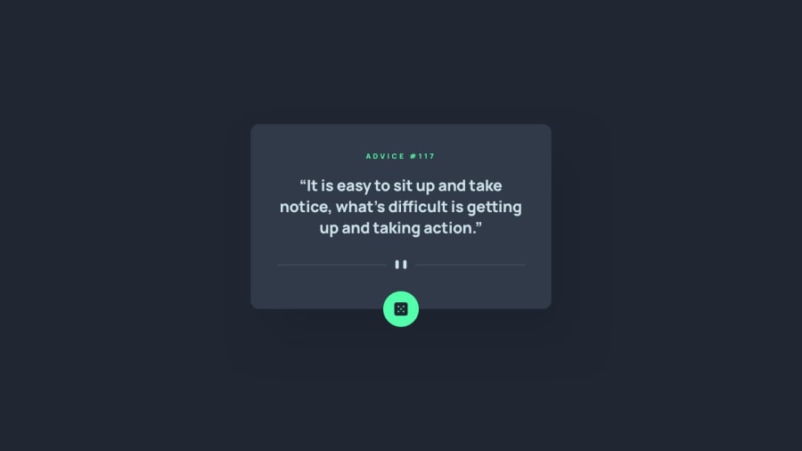 Advice Generator App landing page