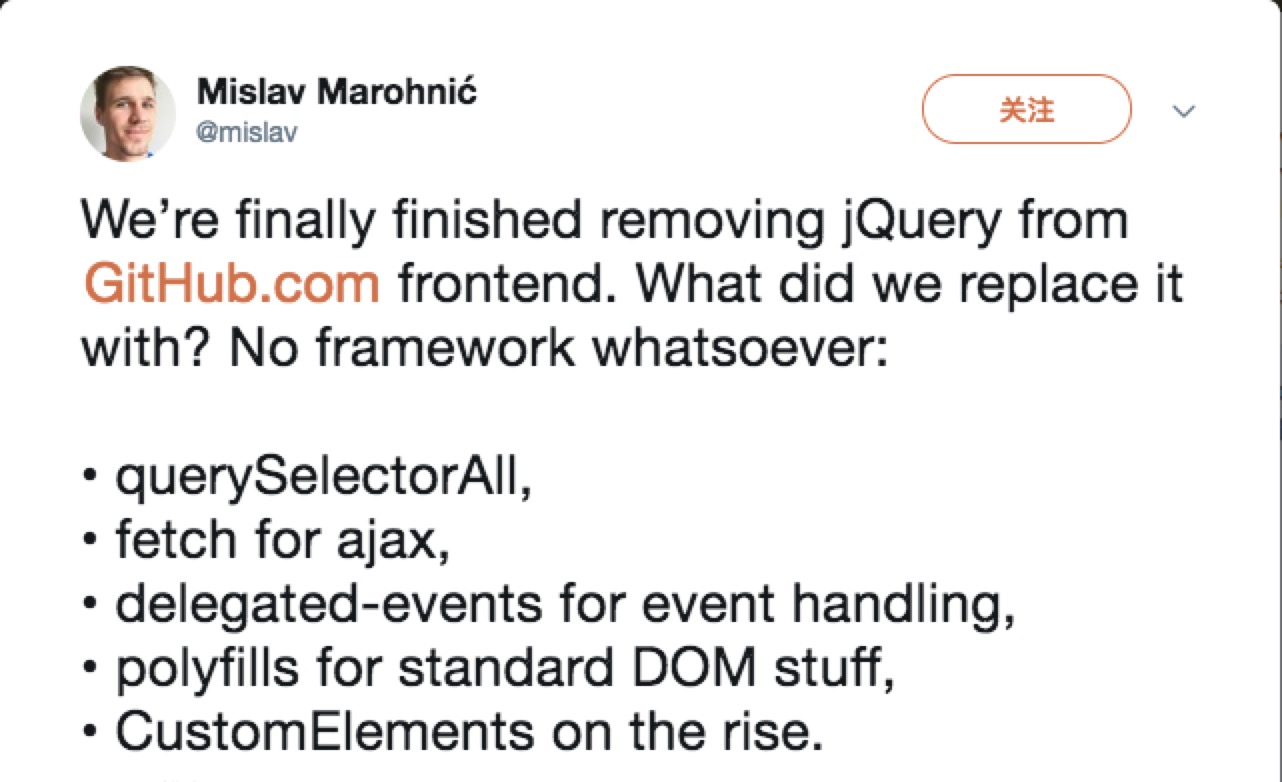 Github removing jQuery