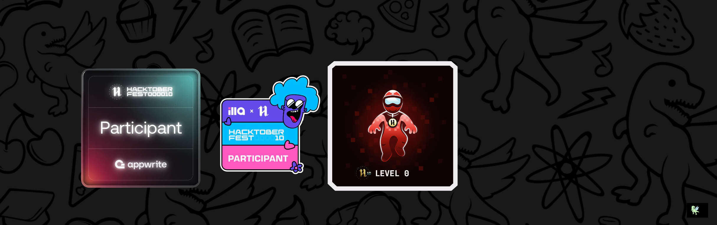 An image of @shrudra's Holopin badges, which is a link to view their full Holopin profile