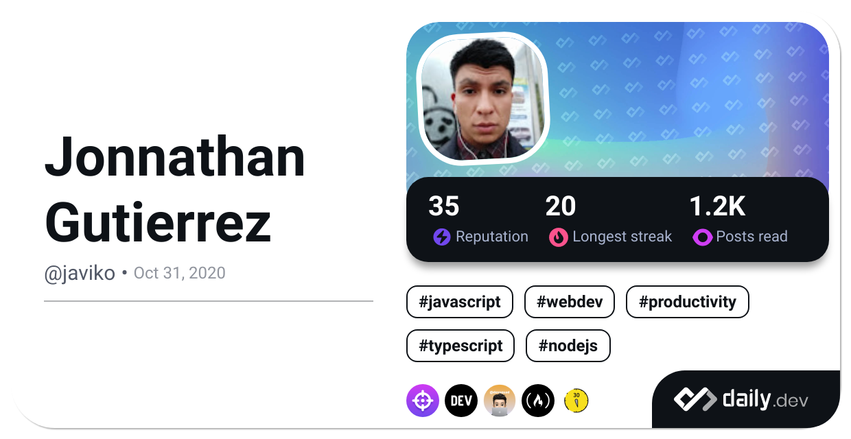 Jonnathan Gutierrez's Dev Card