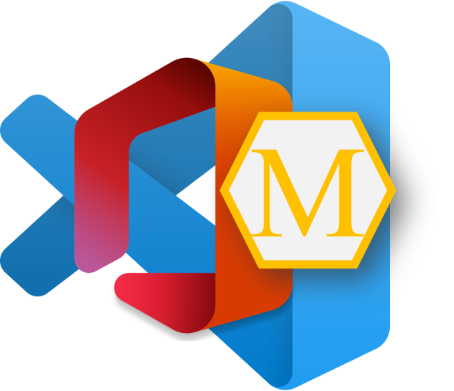 MODES Logo, Office, VSCode and an M in a hexagon, overlapped