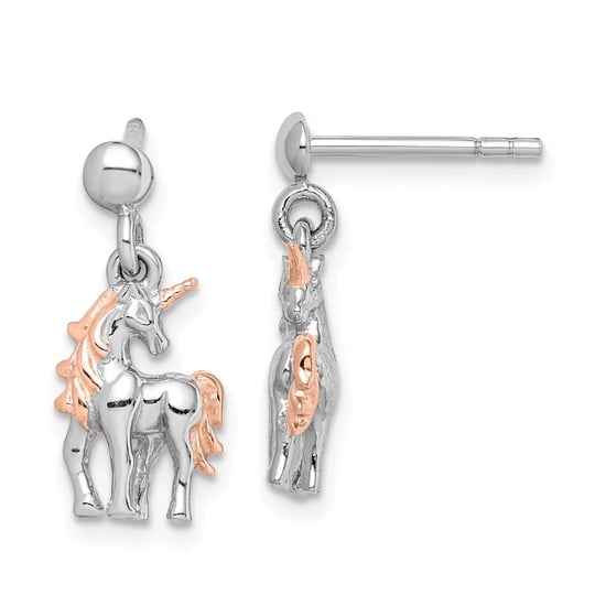 primal-silver-sterling-silver-rhodium-plated-rose-gold-plated-unicorn-post-earrings-womens-yellow-1