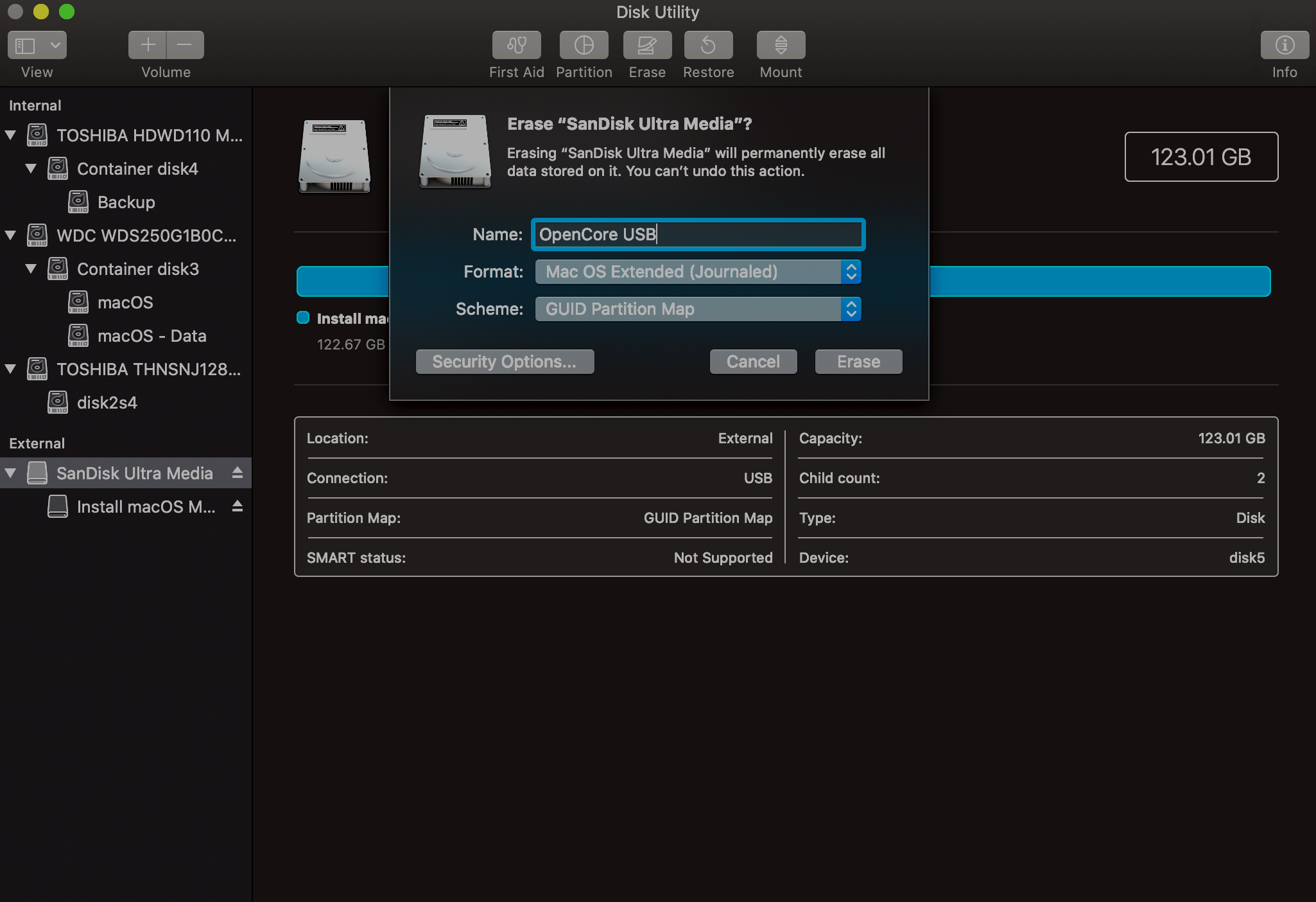 Formatting the USB