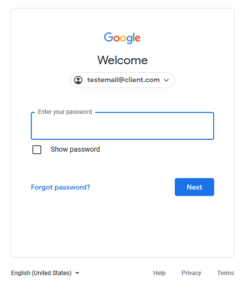 Password Page