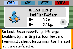 Screenshot of Pokédex page where mon is captured, units are metric, and seperator is period