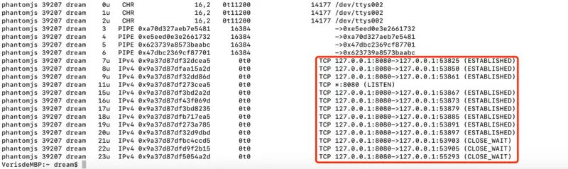 TCP连接占用情况