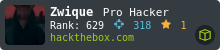Zwique's Hack The Box Profile