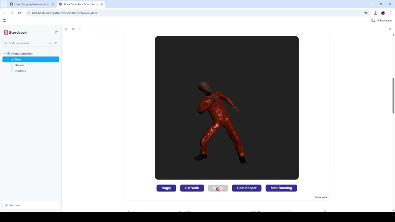 GitHub - HuynhCongLap/avatar-controller-lit-threejs