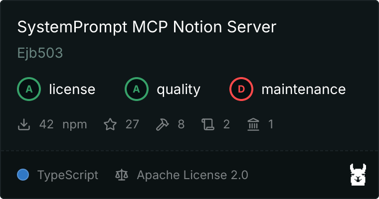 SystemPrompt Notion Server MCP server