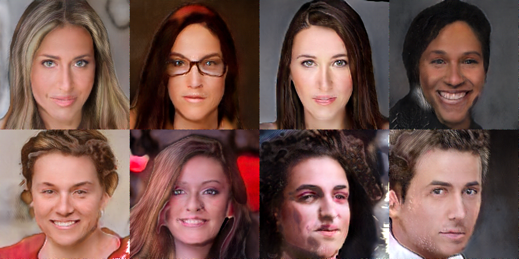 Trained network on faces