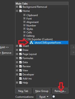 'Renaming CSV app macro command' screenshot