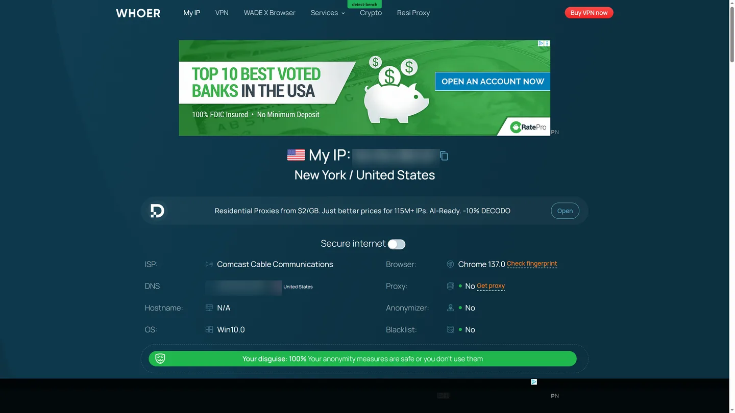 whoer.net result
